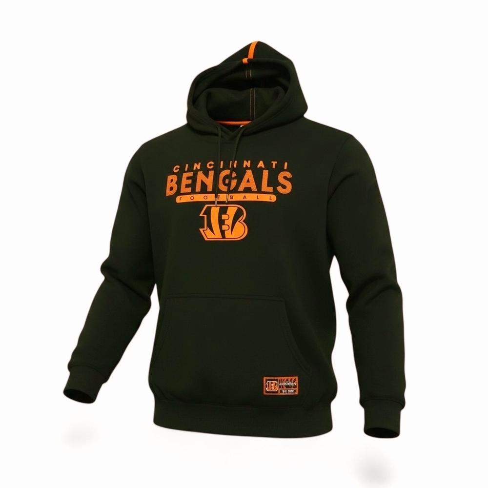 Cincinnati Bengals NFL Team Hoodie Mens M Black Orange Football Pullover